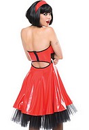 Dress in shining vinyl with crinoline petticoat